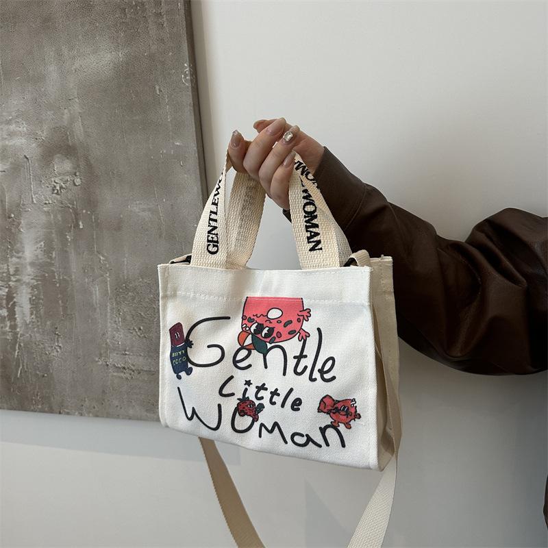 Product Introduction of Canvas bag 2024 new underarm support student class commuting bag versatile shoulder bag handbag 14