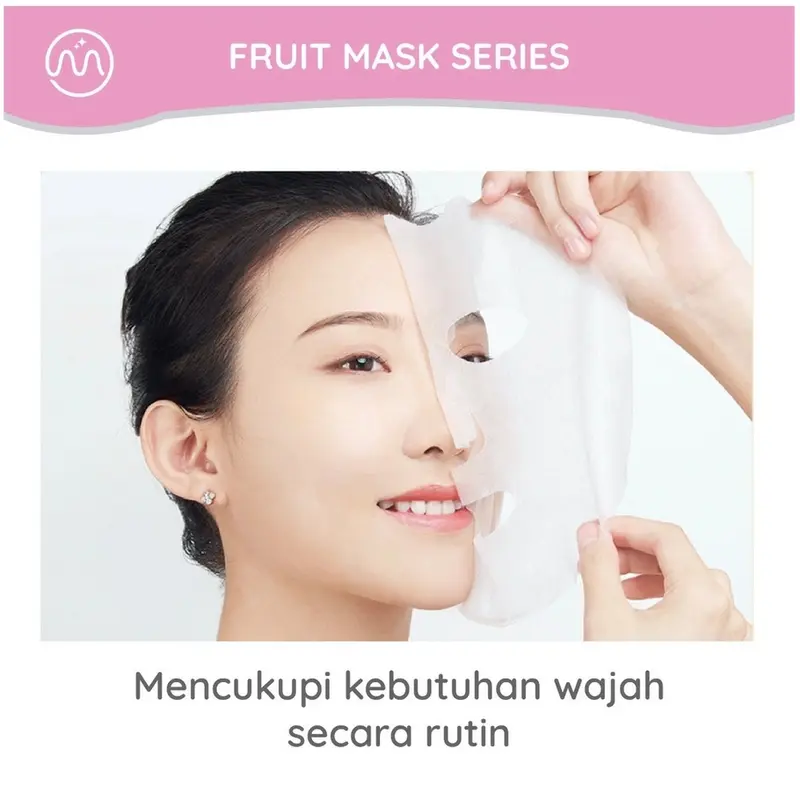 ORI MiniPink Natural Fruit Sheet Mask Masker Muka Masker Wajah Unisex masker Buah 5
