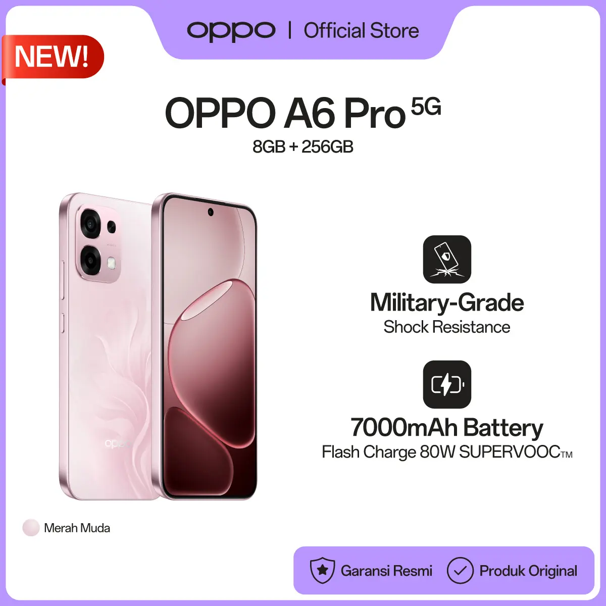 A6 Pro 5G 8GB/256GB MERAH MUDA