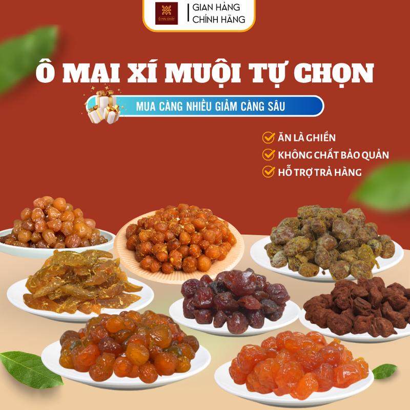   500G Mix 5 Vị  Combo 5 Loại Ô Mai Xí Muội Tự Chọn Ăn Vặt Vị Chua Cay Ngon Ngọt- Nhà Làm - Đảm Bảo VSATTP -Snack Food ô  mai Thức Ăn 