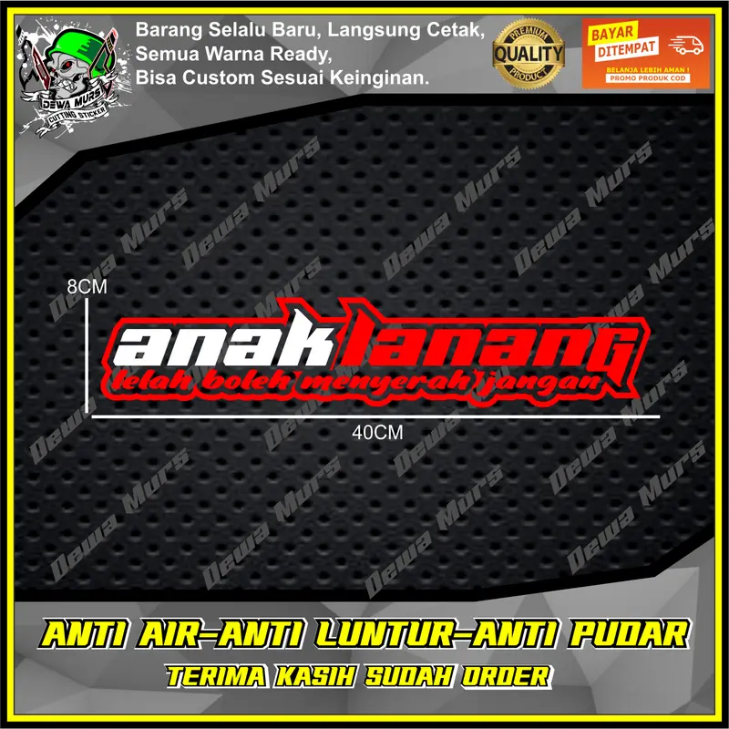Cutting Sticker ANAK LANANG 2 WARNA Sticker Cocok Buat Motor Dan Mobil 2