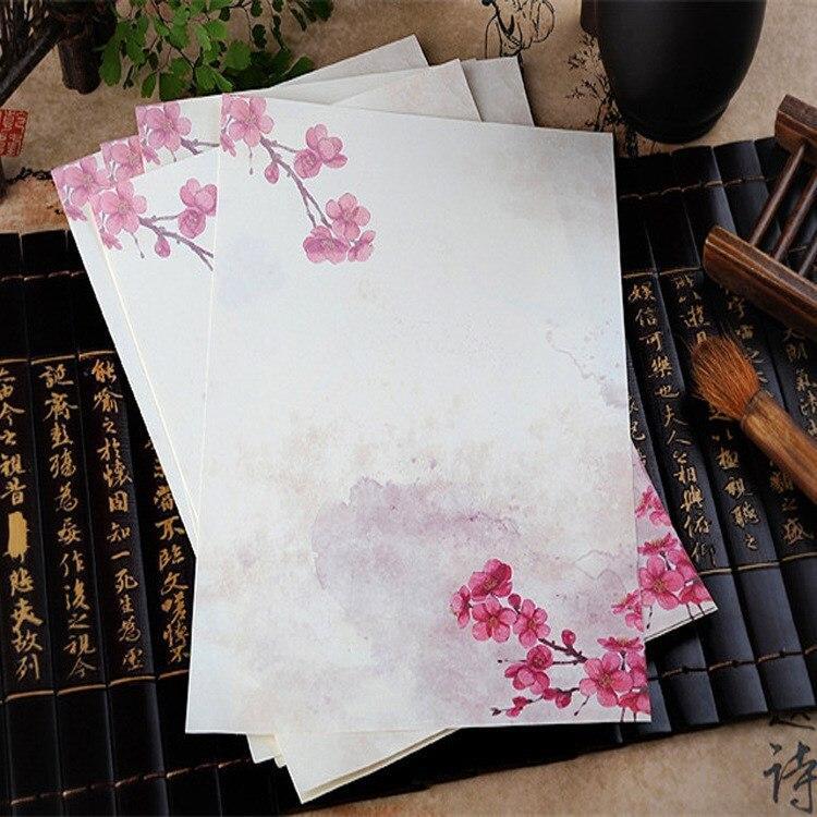 Product Introduction of 8pcs/lot Chinese Style Flower Letter Pad Writing Paper Letter for Students Kids Gift School Supplies Students Stationery 5