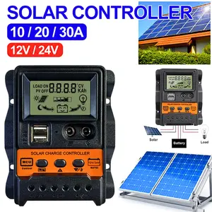 ORI Aubess Solar Charge Controller 10A 20A 30A MPPT 2 USB Automatic Identify 12V 24V  K-1688