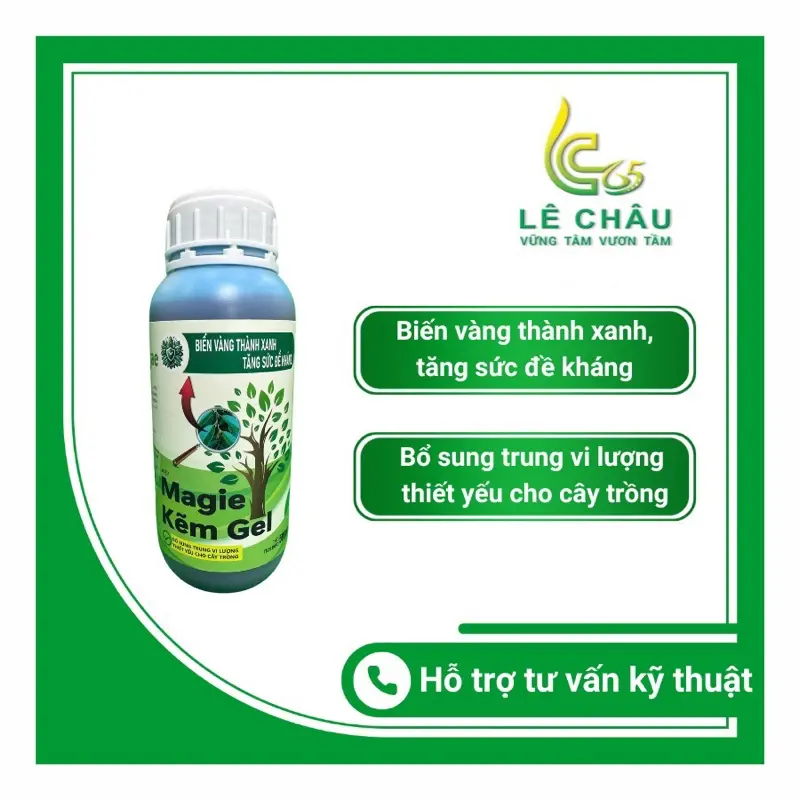MAGIE Kẽm dạng gel- Biến vàng thành xanh, xanh lá xanh gai, tăng sức đề kháng cho cây
