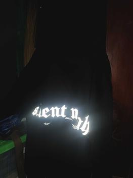 Product Review of Hoodie boxy fit reflektif Silent Nigh Unisex  Fleece tebal 280 gsm | Sablon Reflektif Silver Free Stiker from m**p 1