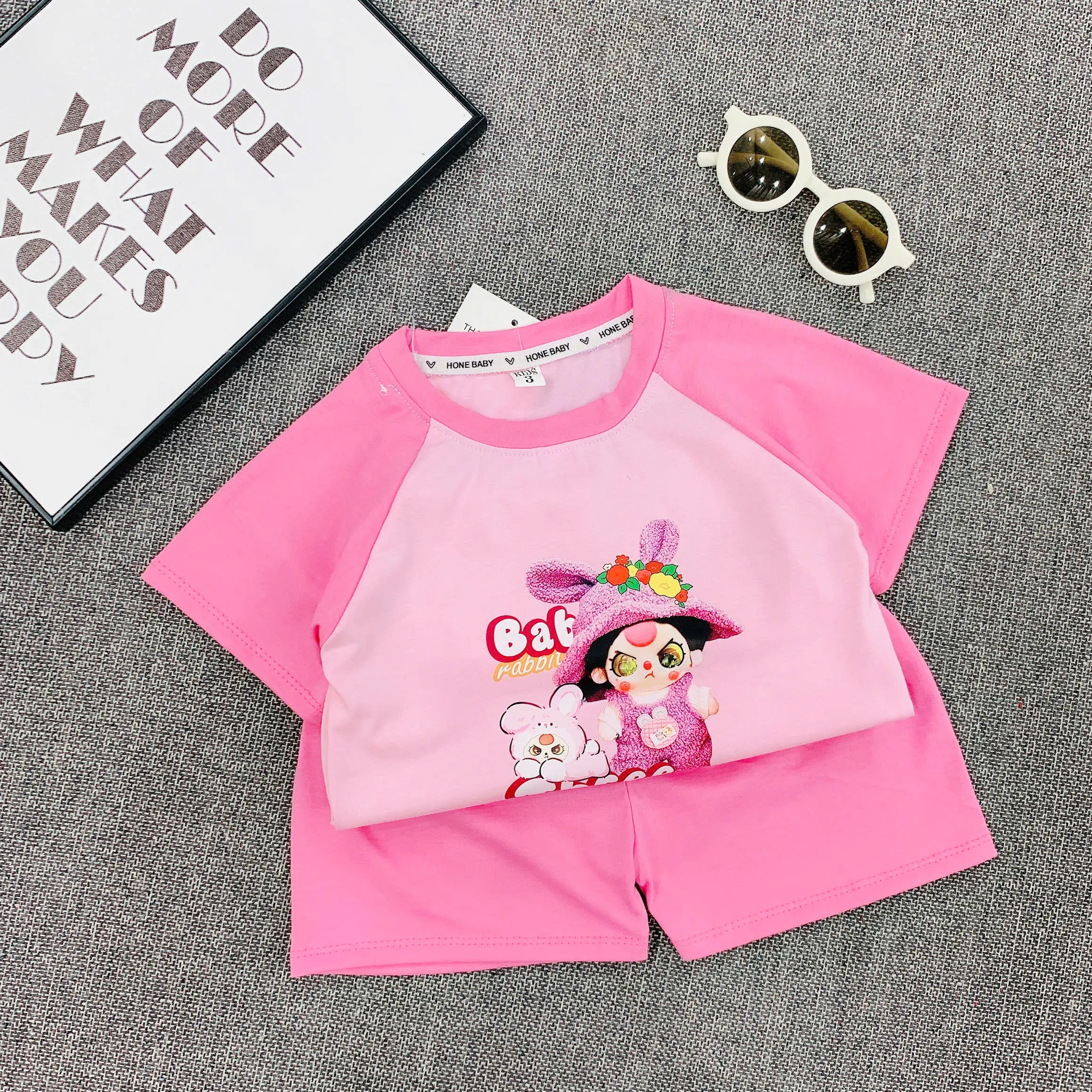 Combo 3 bộ baby three dễ thương cho bé gái size từ 10 đến 36kg