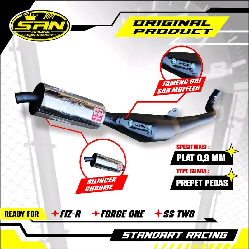 KNALPOT FIZ R / F1ZR / SR ONE sunmori / PORTING harian Standar racing original SAN racing 0