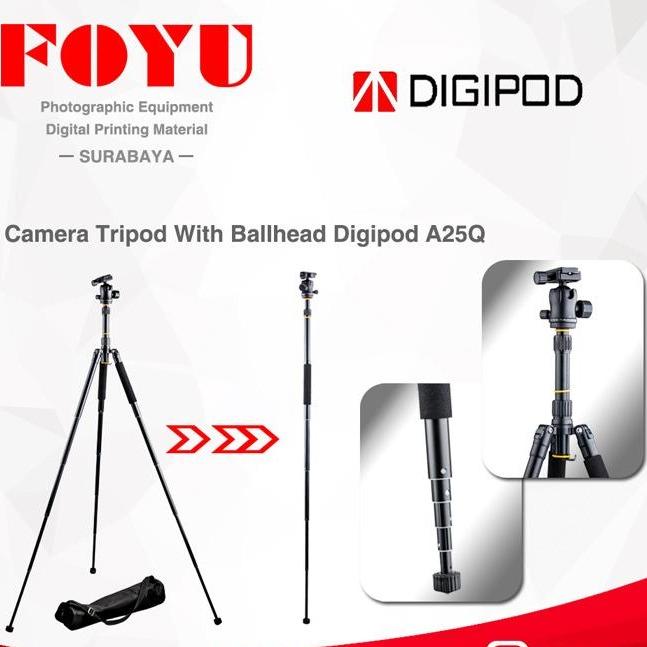 Gambar Professional Camera Tripod With Ballhead Digipod A25Q dari Foyu Photo Kota Surabaya Tokopedia