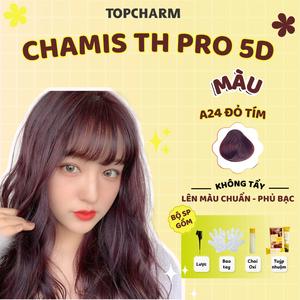 Kem Nhuộm Tóc Đỏ Tím Vũ Trụ A24 Thời Trang Chamis TH Pro Kem Nhuộm Tóc 5D Màu Không Cần Tẩy Dưỡng Tóc Nữ Chuẩn Salon Găng Tay Oxy