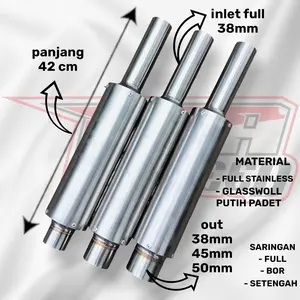 KONDOMAN FULL STAINLES ALL MOTOR MATIC INLET 38MM OUT 38MM,45MM,50MM SARTENG FULL SARINGAN SARINGAN BOR VARIO BEAT MIO arm  luster TERLARIS