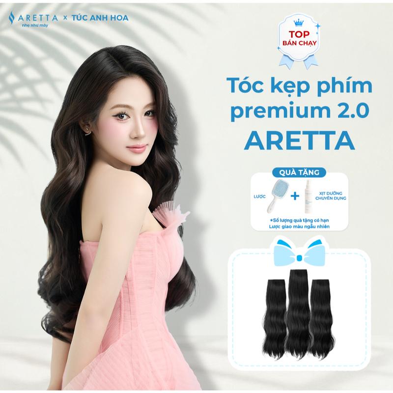 Set Tóc Giả Kẹp Phím 3 Mảnh ARETTA Dáng Xoăn Sóng Nước, Dáng Thẳng, Xoăn Sóng…