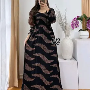 Longdress smok//bahan rayon tebal supernyaman//tangan karet Cantik
