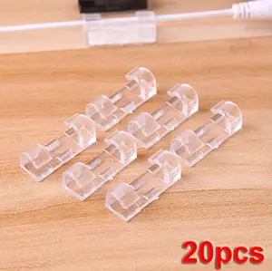 (COD) Klip Holder Perapih Kabel isi 20 Pcs / Clip Penjepit Kabel Lisrik Tempel Dinding
