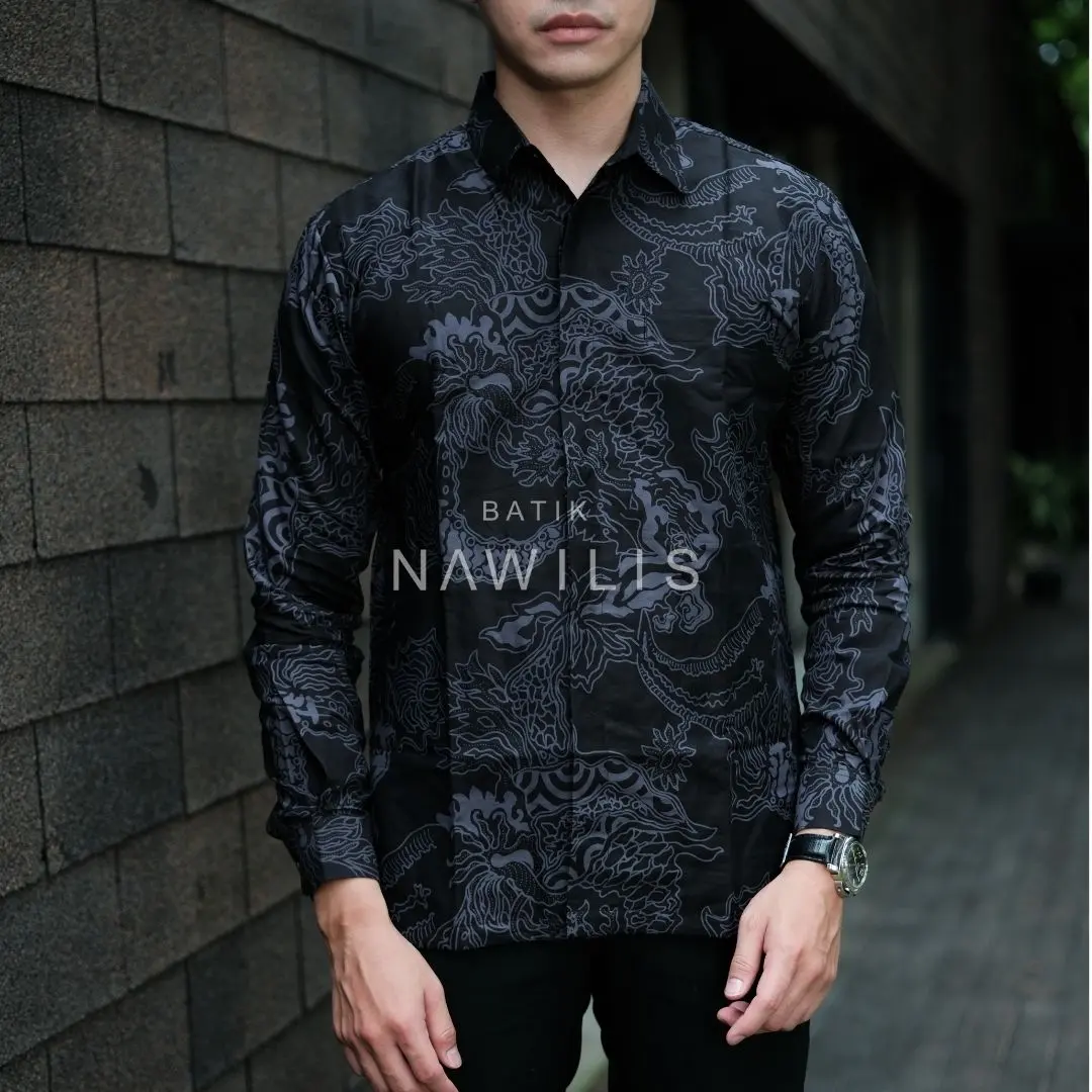 Baju BATIK NAWILIS Kemeja Panjang Pria Slimfit Lapis Furing Premium Motif BIMASENA
