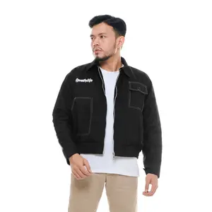 Qwertylife Boxy Work Jacket - People Hitam