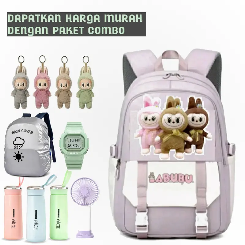 TAS VIRAL Ransel Anak Sekolah Tas Sekolah Anak Karakter Labubu Ransel Sekolah Karakter  Boneka LABUBU Tas Anak Viral Bisa COD Fashion Sd Smp 2