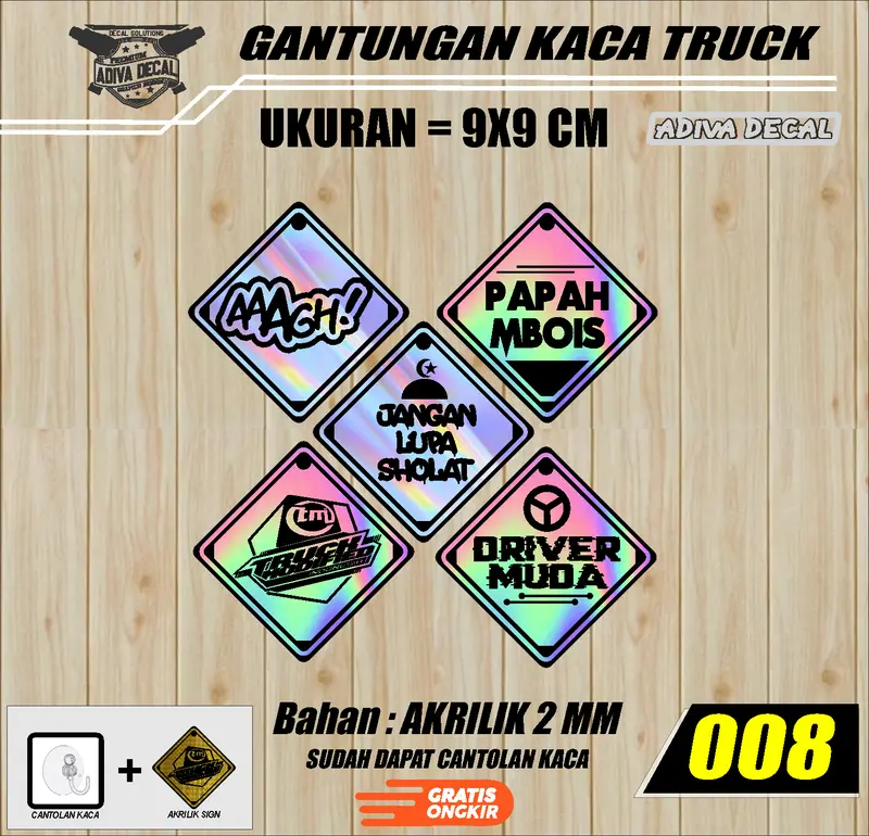 PAKET RANDOM GANTUNGAN KACA BEBAS PILIH - MAINAN KACA AKRILIK PAKET HOLOGRAM FULL 008 Toys 2