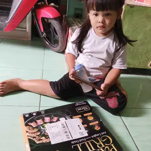 Grill Pan Baru Wajan Panggangan BBQ Grill Pan Korean Wajan Bulat Anti Lengket Serbaguna Alat Baja  Kitchenware Diameter 32cm/34cm Set loyang panggangan