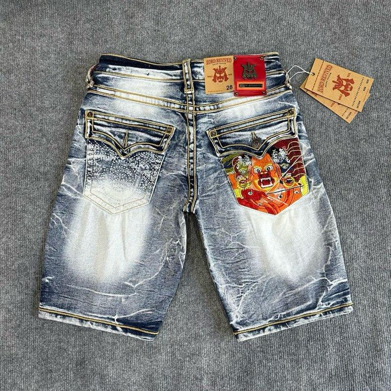   SH04 Quần short jeans LodRevived wash bạc,túi thêu hoạ tiết 