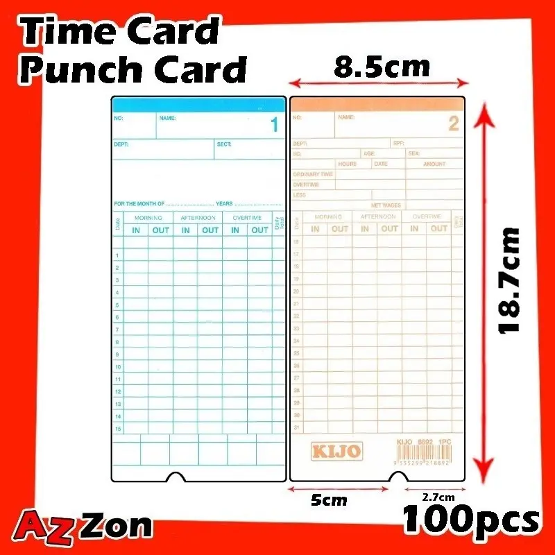 Time Card Punch Card Punch Card For Time Recorder