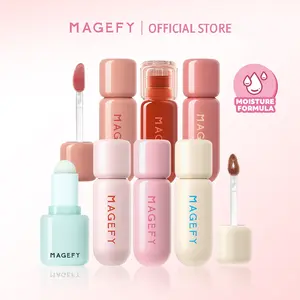 MAGEFY 3-in-1 Lip Set – Dewy Tint & Lip Velvet + Lip Balm , Melembapkan, Ringan, Warna Intens & Tahan Lama +L03+L08 Matte Mousse -  Kilap Natural