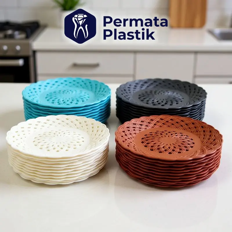 Piring Rotan Plastik Isi 1 LUSIN / 12PCS