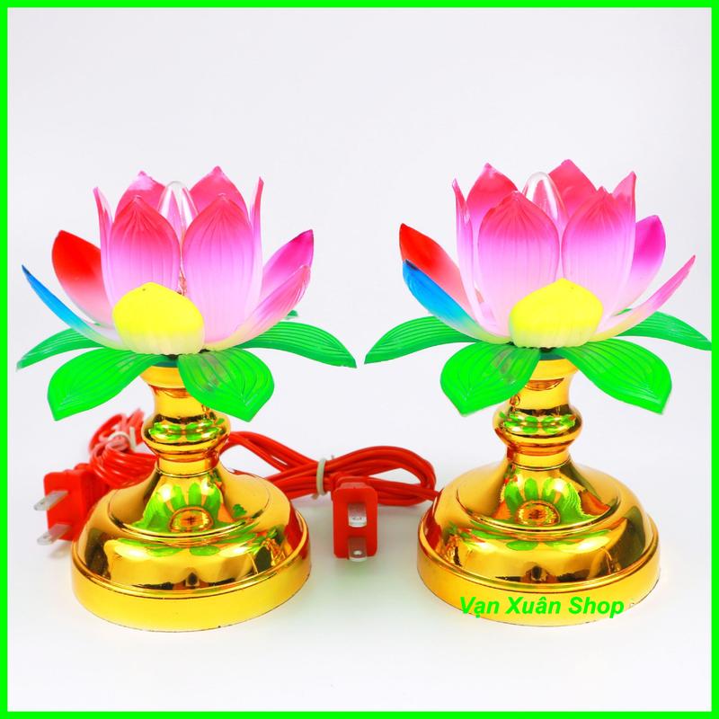 Giá 1 cặp Đèn thờ sen cao cấp - Đèn sen trên bàn thờ - đèn thờ gia tiên thờ phật dâng chùa - ĐÈN THỜ Đồ trang trí