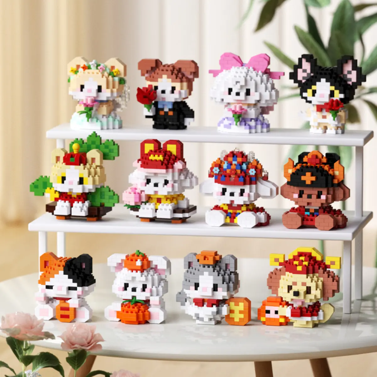 Meowang park doll dog cat children puzzle building blocks boys and girls gift collection toys