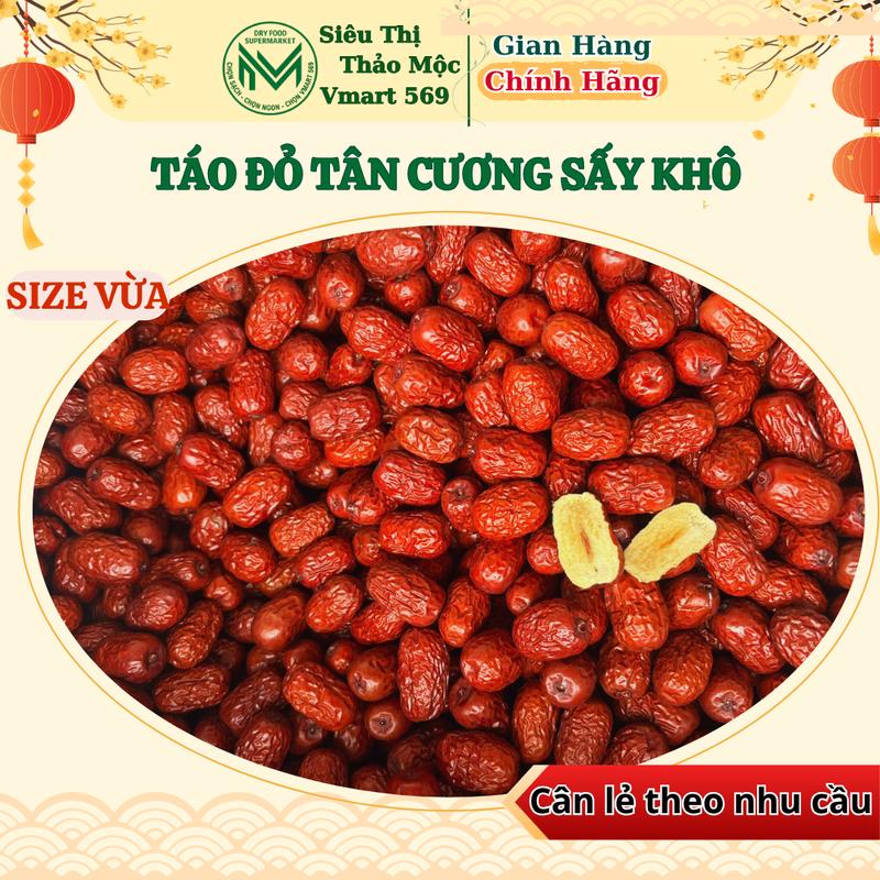 Táo đỏ Tân Cương sấy khô táo đỏ sấy khô size nhỏ vừa ngon dẻo ngọt đều Vmart 569