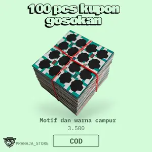 100 pcs kupon gosokan titik 16 motif dan warna campur