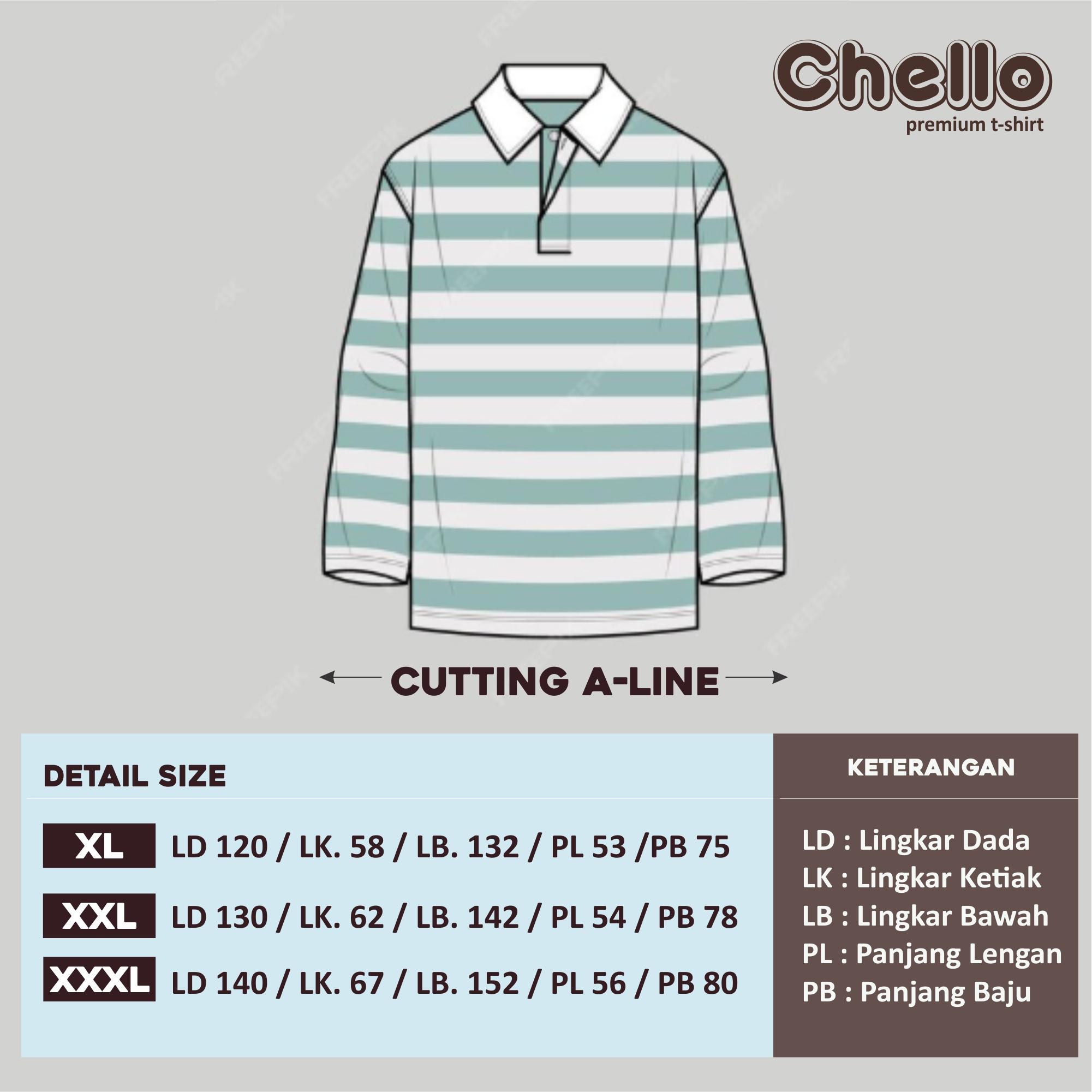 CHELLO - Kaos Wanita Oversize Stripe [ Cotton Combed CVC 24's ]