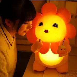 Boneka  Nailong Sunflower Boneka Nailong Dino kuning  LAMPU LED L 45 CM Dolls
