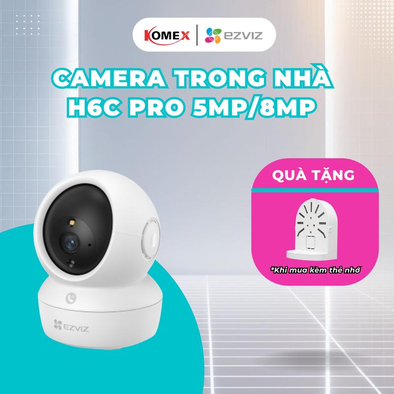 (Bán chạy) Camera wifi trong nhà EZVIZ H6C Pro phiên bản 5MP/ 8MP, Góc rộng hơn, Phát hiện tiếng khóc, Âm thanh bất thường, Đàm thoại 2 chiều, Xoay 360 độ - Ezviz Komex Store