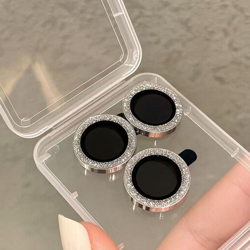 Miếng bảo vệ ống kính camera iPhone 18 Pro Max/17 Pro Max/15/16/13/12/11/mini, có hiệu ứng lấp lánh, chống trầy xước.