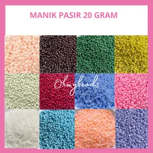 Monte Pasir 20 Gram - Manik Pasir 6/0 (4mm) 8/0 (3mm) - Monte Pasir warna