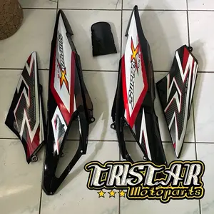 Cover Body Belakang Kanan Kiri Plus Bok Aki Supra X 125 New Batman + Striping Motorcycle