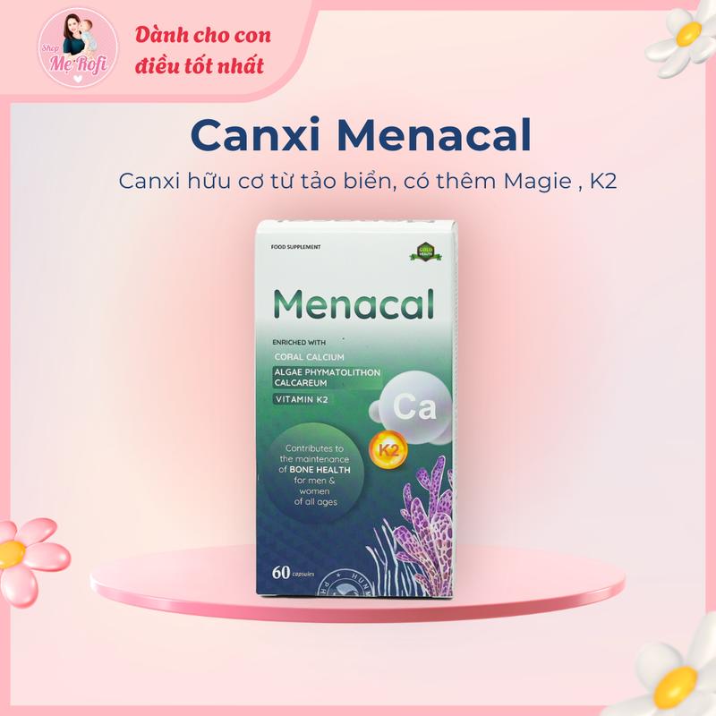  Menacal Canxi tảo biển hữu cơ 60 viên dành cho mẹ bầu hỗ trợ sức khỏe - Mẹ Rofi 