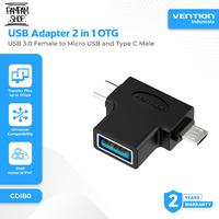Gambar VENTION CDIB0 OTG 2 in 1 Converter Micro USB and Type C Male to USB 3.0 Female Adaptor Adapter On The Go Mikro Tipe C dari Pampam Shop Kab. Tangerang 1 Tokopedia