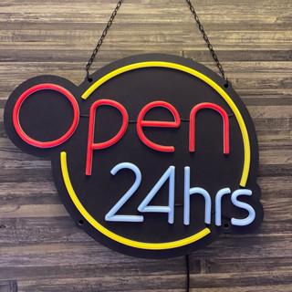 Open 24 hrs LED Neon Sign dengan Mode Berkedip - Lighting - TikTok Shop ...