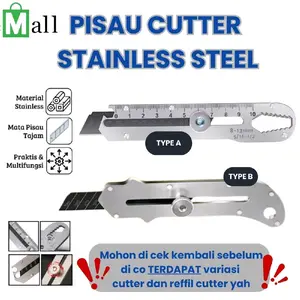 Pisau Cutter Stainless Multifungsi Pembuka Tutup Botol dan Penggaris Cutter 9 in 1 Serbaguna