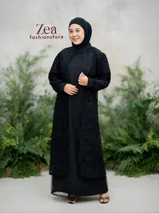 Zhea fashionstore - Abaya Chalista Bahan Nabila Twill Anti UV Dress Terbaru Lebaran 2026 - Remaja Dewasa Wanita