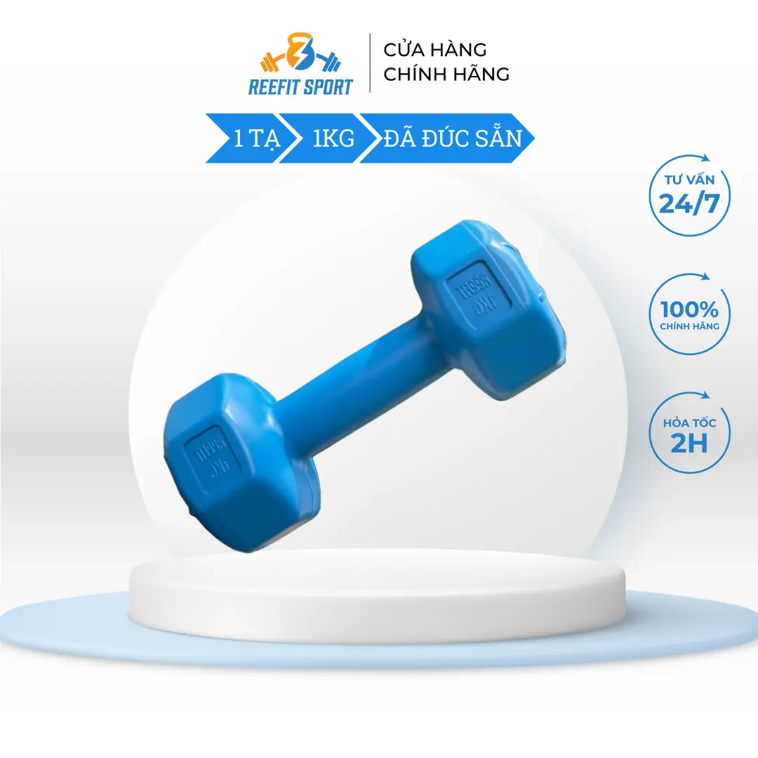 Tạ tay nhựa bát giác Reefit 1kg có ruột