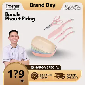 [XCLSV Kokopanci] freemir Bundle Piring dan Pisau Pink Food Grade Aman Kitchenware Cookware