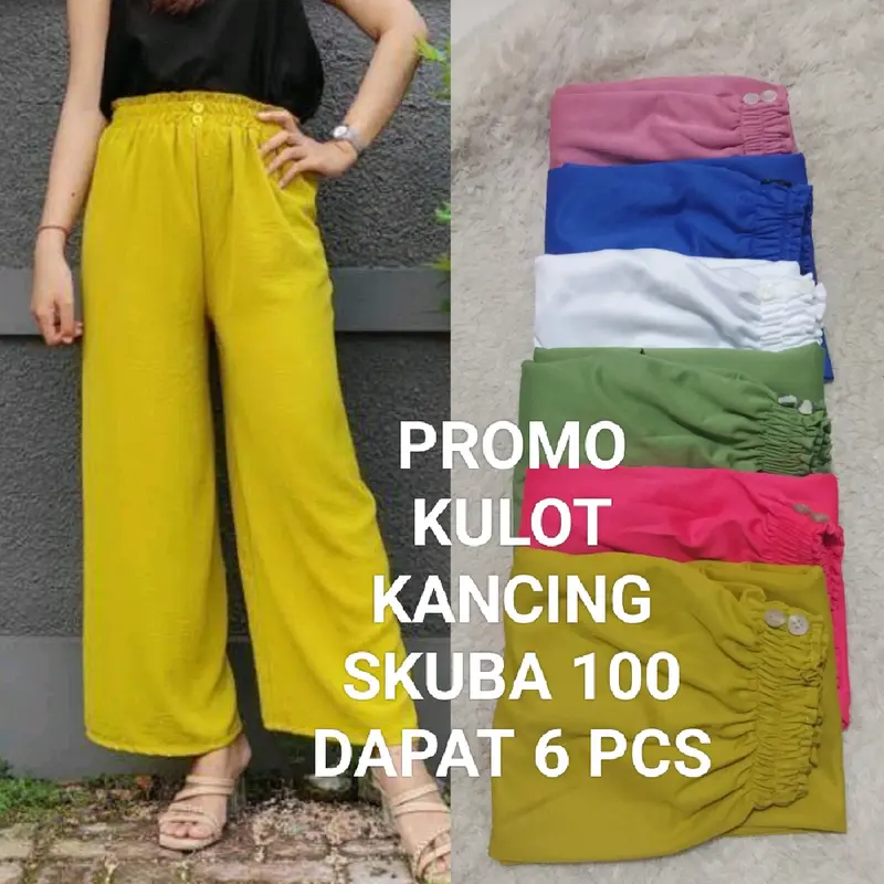 CELANA KULOT KANCING SKUBA 100 ISI 6 PCS Panjang Nyaman 0