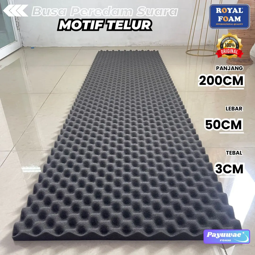 BUSA PEREDAM RUANGAN 200X50X3CM UNTUK STUDIO MUSIK PODCAST KONTEN KREATOR ASLI MERK ROYAL FOAM