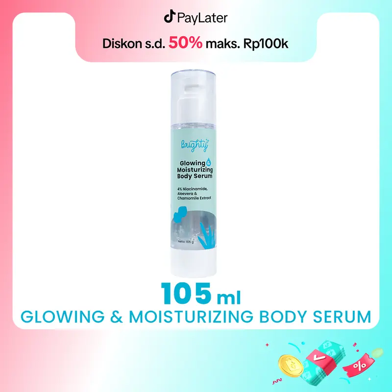 Brighty Glowing & Moisturizing Body Serum Niacinamide Tubuh  Melembutkan 8