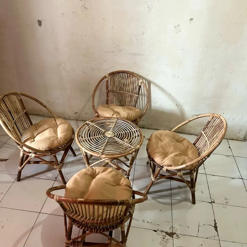 (Ready stok) 1 set kursi teras rotan model momon free bantal Furniture Asli 2
