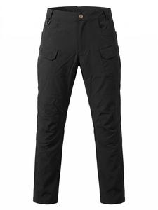 メンズタクティカルカーゴパンツ、ウエストゴム仕様、多機能ポケット付き、ハイキング・登山・スポーツウェア、カジュアルワークウェア、オールシーズン対応
