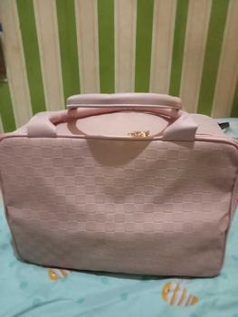 Product Review of DEVILA LUXURY NUDE PINK BOXES WATERPROOF TRAVEL BAG MEDIUM SIZE - Tas Koper Motif Kotak Mewah Murah Perempuan Mudik from M**3 0