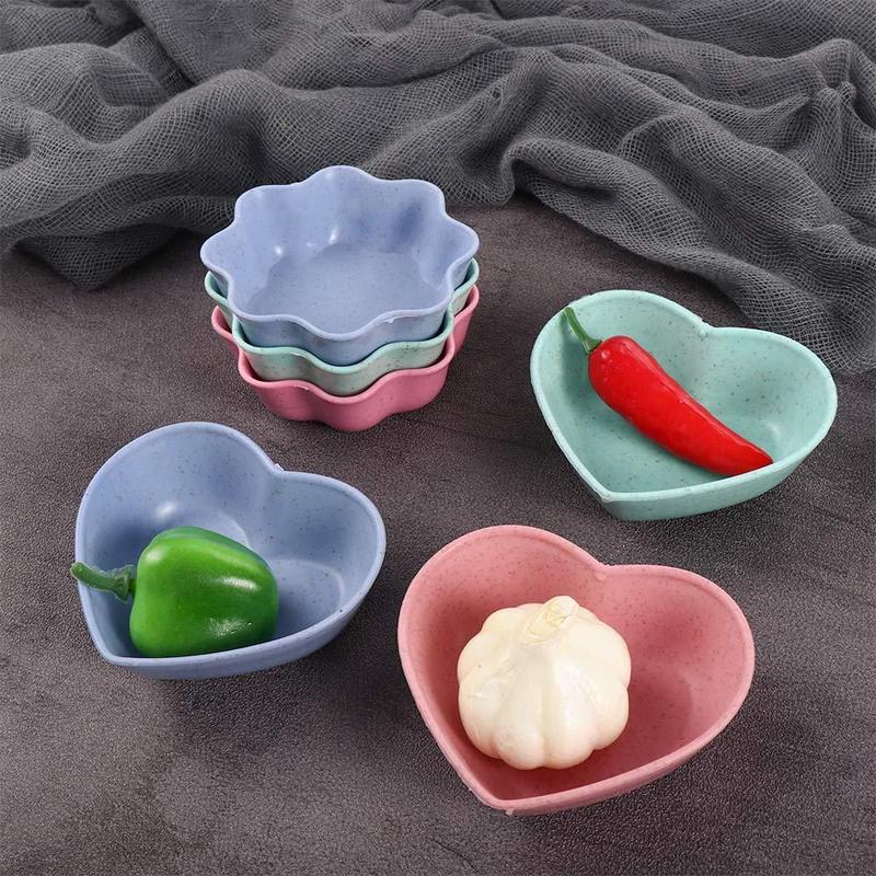 Đĩa Khai Vị, Đĩa Gia Vị, Bát Mini, Chất Liệu Rơm Lúa Mì Và PP Gia Dụng, Hình Trái Tim Và Hoa Thân Thiện Với Môi Trường, Đồ Dùng Nhà Bếp, Thích Hợp Cho Bộ Đồ Ăn, Nhẹ, Thân Thiện Với Môi Trường 6